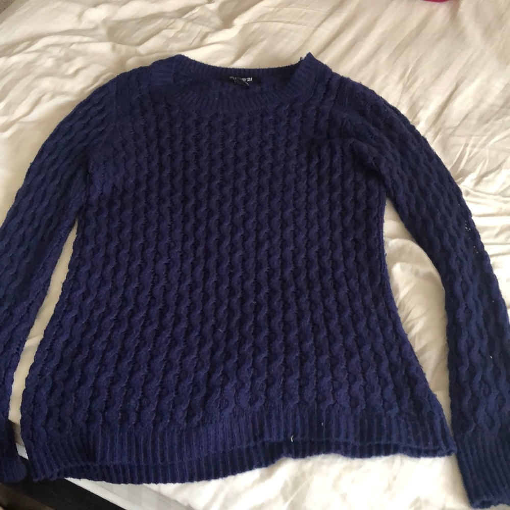 Blue knitted winter top